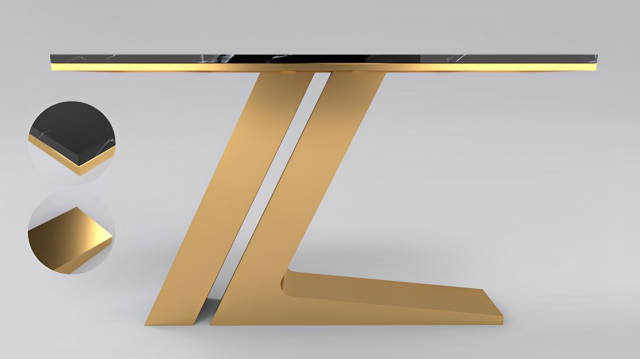 Gold console table leg with letter Z 3D Model .c4d .max .obj .3ds .fbx .stl .blend 