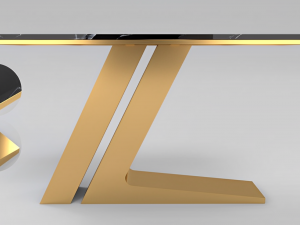 Gold console table leg with letter Z 3D Model
