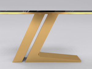 Gold console table leg with letter Z 3D Model
