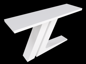 Gold console table leg with letter Z 3D Model