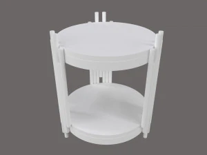 Gold side table with marble black calacatta 3D Model