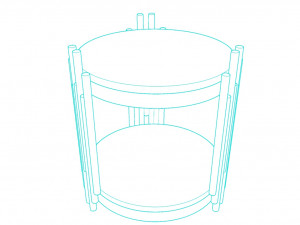 Gold side table with marble black calacatta Model 3D