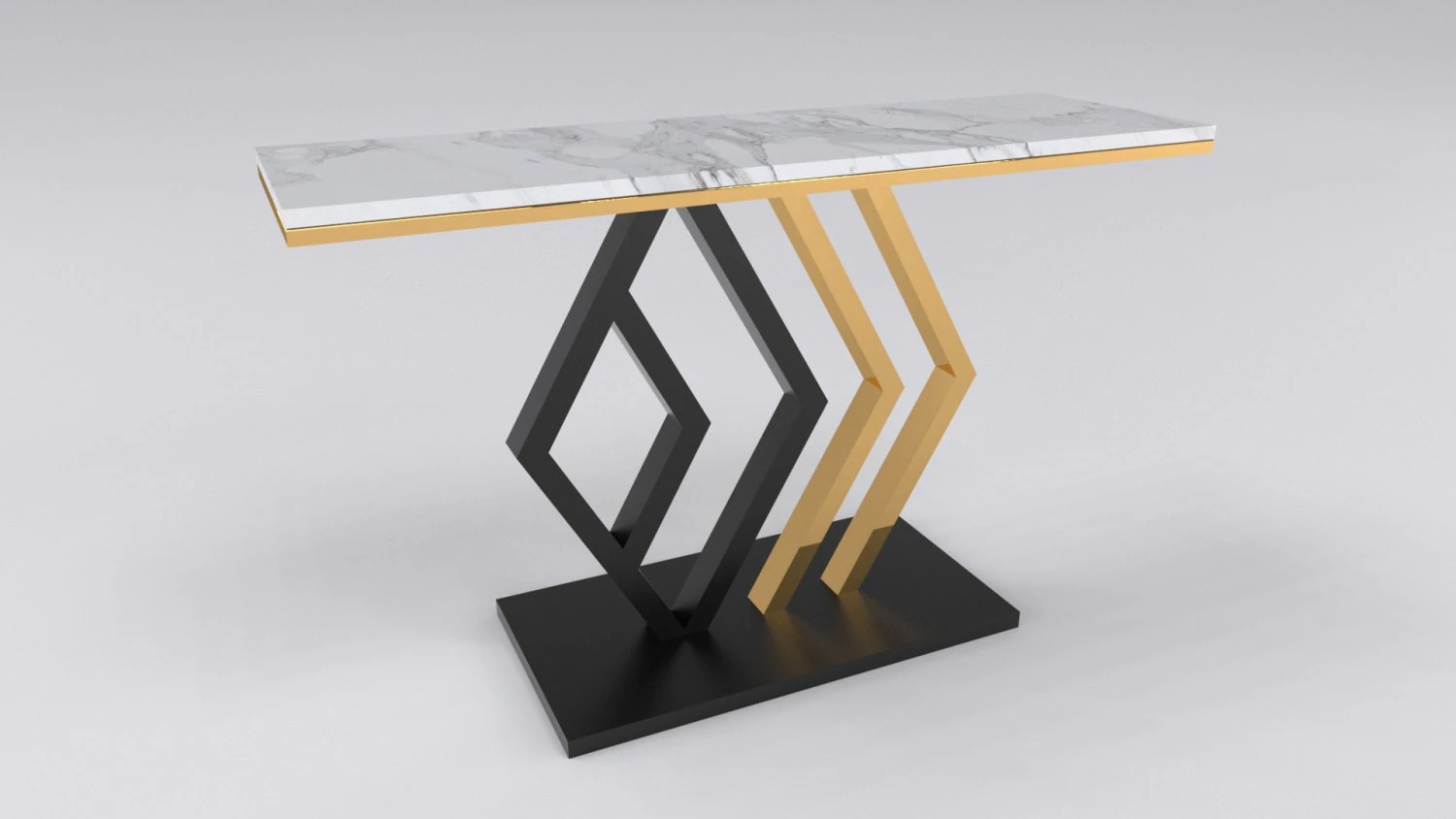 Mesa de console minimalista com mármore branco carrara Modelo 3D .c4d .max .obj .3ds .fbx .stl .blend