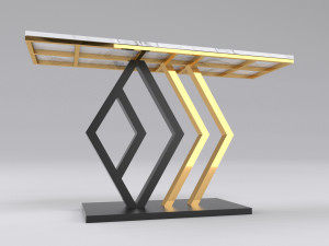 Console table minimalist with marble white carrara 3D Model