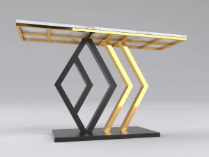 Mesa de console minimalista com m&aacute;rmore branco carrara Modelo 3D