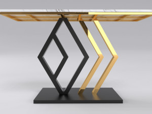 Console table minimalist with marble white carrara 3D Model
