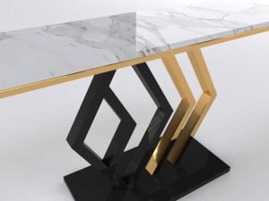 Console table minimalist with marble white carrara 3D Model