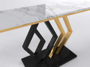 Mesa de console minimalista com m&aacute;rmore branco carrara Modelo 3D