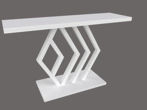 Mesa de console minimalista com m&aacute;rmore branco carrara Modelo 3D