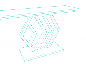 Console table minimalist with marble white carrara 3D Model