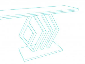 Mesa de console minimalista com m&aacute;rmore branco carrara Modelo 3D