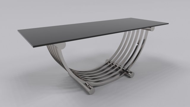 Coffee table stainless silver gloss 3Dモデル .c4d .max .obj .3ds .fbx .stl .blend 