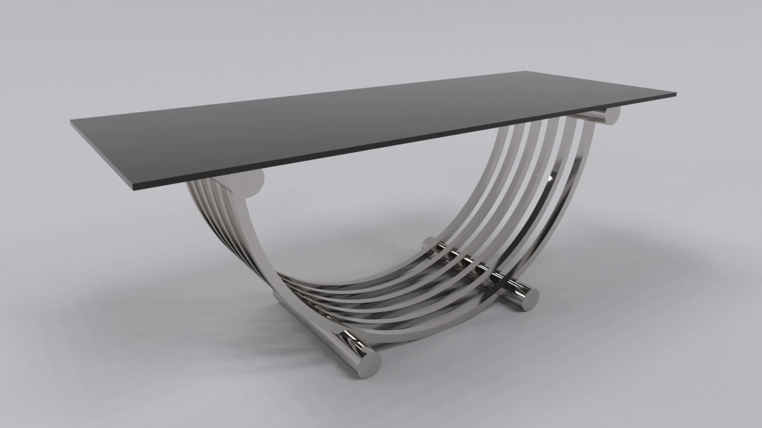 Tavolino in acciaio inox argento lucido Modello 3D .c4d .max .obj .3ds .fbx .stl .blend