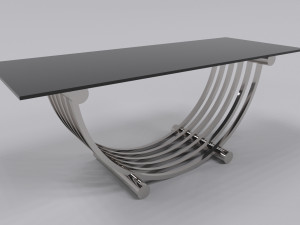 Coffee table stainless silver gloss 3D Model