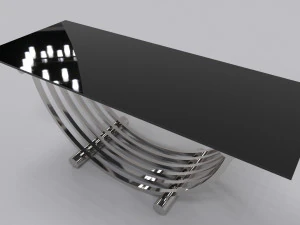 Tavolino in acciaio inox argento lucido Modello 3D