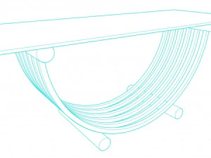Tavolino in acciaio inox argento lucido Modello 3D