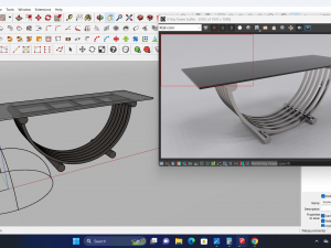 Coffee table stainless silver gloss 3Dモデル