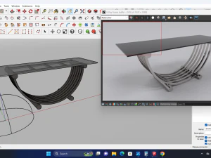 Tavolino in acciaio inox argento lucido Modello 3D