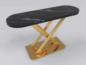 Luxe consoletafel met pijppoten 3D Model