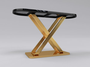 Luxury console table with legs pipe 3D Model