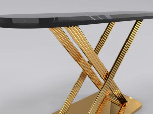 Luxury console table with legs pipe 3D Model