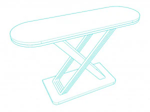 Luxury console table with legs pipe 3D Model