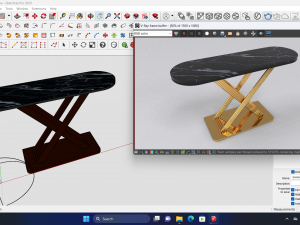 Luxury console table with legs pipe 3D Model