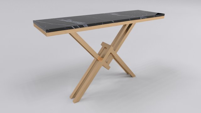 Bronze console table with leg letter X Modelo 3D .c4d .max .obj .3ds .fbx .stl .blend 