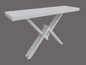 Bronze console table with leg letter X Modelo 3D