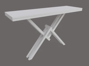 Bronze console table with leg letter X 3D Model