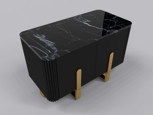 Side table with 2 door 3D Model