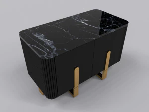 Stolik boczny z 2 drzwiami Model 3D