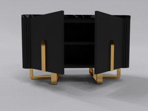 Side table with 2 door 3Dモデル