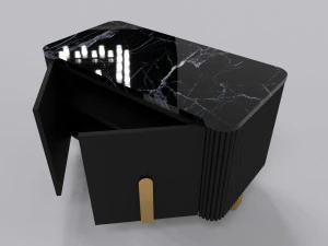 Side table with 2 door 3D Model