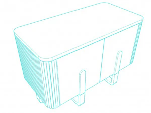 Side table with 2 door 3D Model