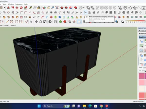 Side table with 2 door 3D Model