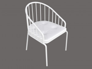 Gold dining chair with green fabric Modello 3D