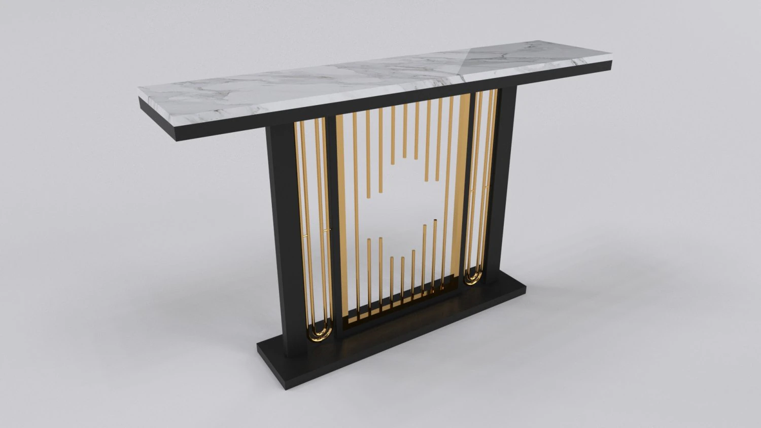 Console table minimalist modern with marble white carrara 3D Model .c4d .max .obj .3ds .fbx .stl .blend 