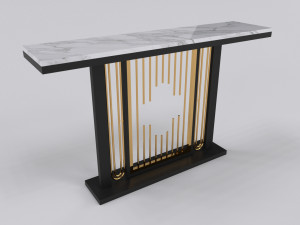 Console table minimalist modern with marble white carrara 3D Model