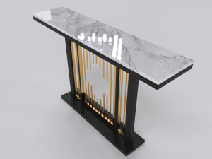 Console table minimalist modern with marble white carrara 3Dモデル