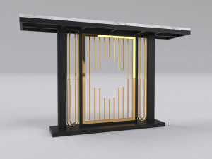 Console table minimalist modern with marble white carrara 3Dモデル