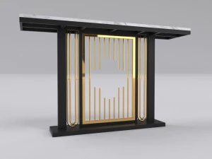 Console table minimalist modern with marble white carrara 3D Model