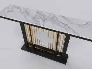 Console table minimalist modern with marble white carrara 3D Model