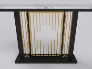 Console table minimalist modern with marble white carrara 3Dモデル