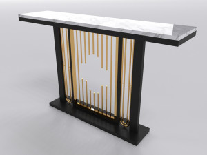 Console table minimalist modern with marble white carrara 3Dモデル