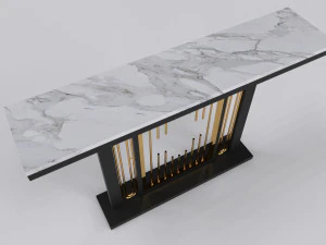 Console table minimalist modern with marble white carrara 3D Model