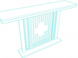 Console table minimalist modern with marble white carrara 3Dモデル