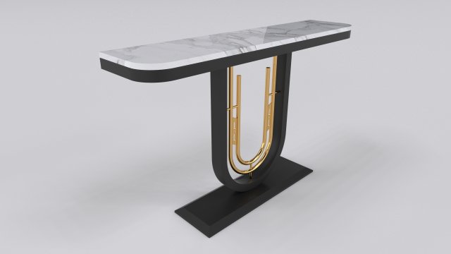 Luxury console table gold and charcoal minimalist modern 3D Model .c4d .max .obj .3ds .fbx .stl .blend 