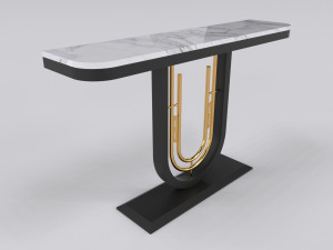 Luxury console table gold and charcoal minimalist modern Modelo 3D