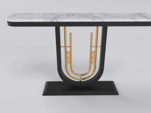 Luxury console table gold and charcoal minimalist modern 3D Model